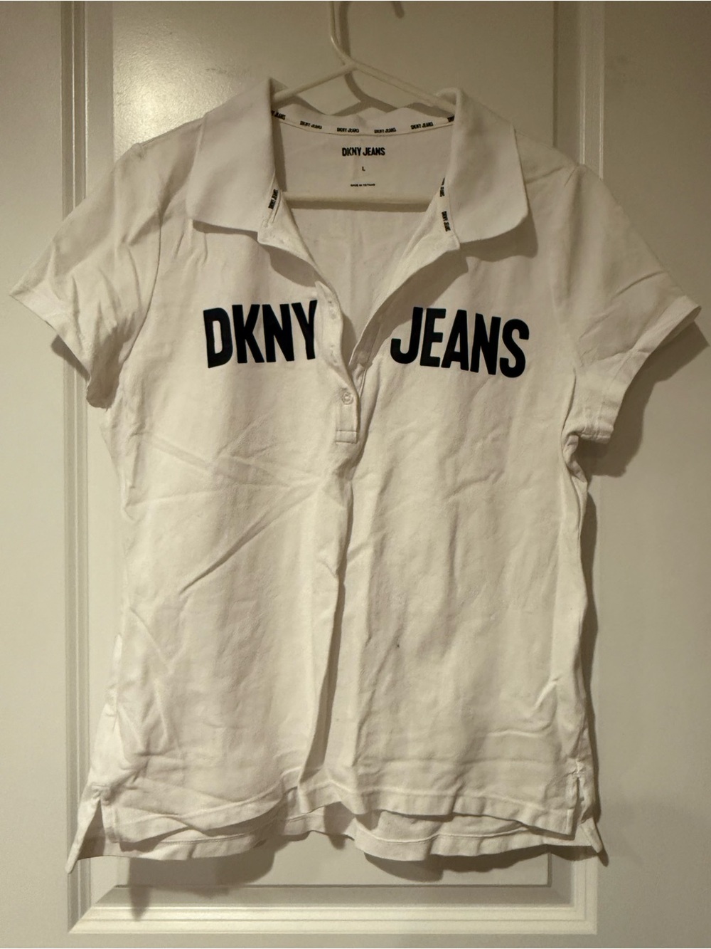 DKNY White Logo Crewneck T-Shirt